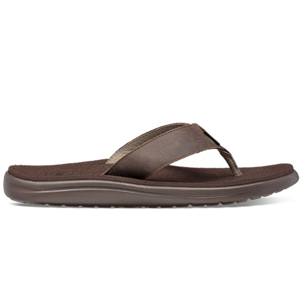 Voya Flip Leather Chocolate Brown Slippers Heren Voya Flip Leather Chocolate Brown Slippers Heren
