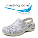 Nursing Care Clog Open Elastiek - Grijs Bloem Medische Klompen Dames Nursing Care Clog Open Elastiek - Grijs Bloem Medische Klompen Dames