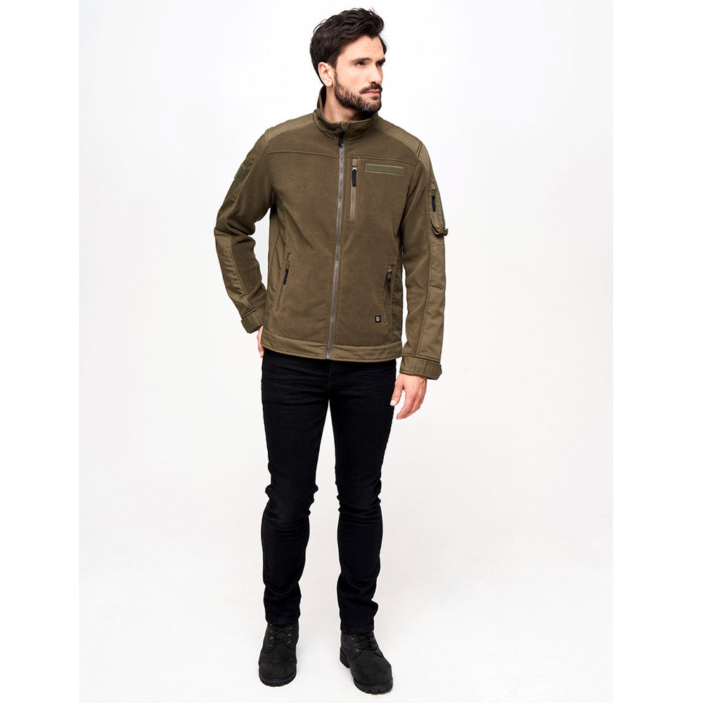 Brandit Functional Olive Fleece Jas Heren Brandit Functional Olive Fleece Jas Heren
