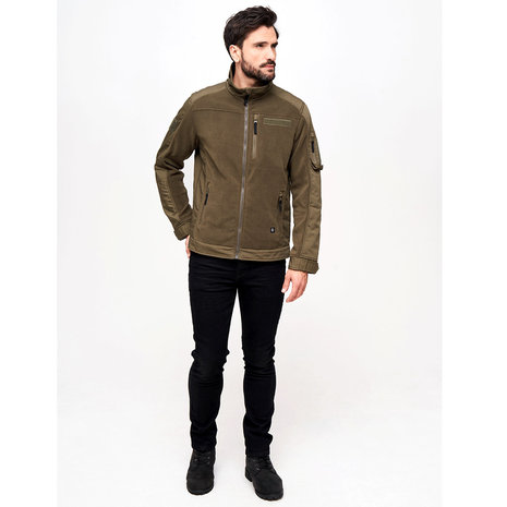 Brandit Functional Olive Fleece Jas Heren Brandit Functional Olive Fleece Jas Heren