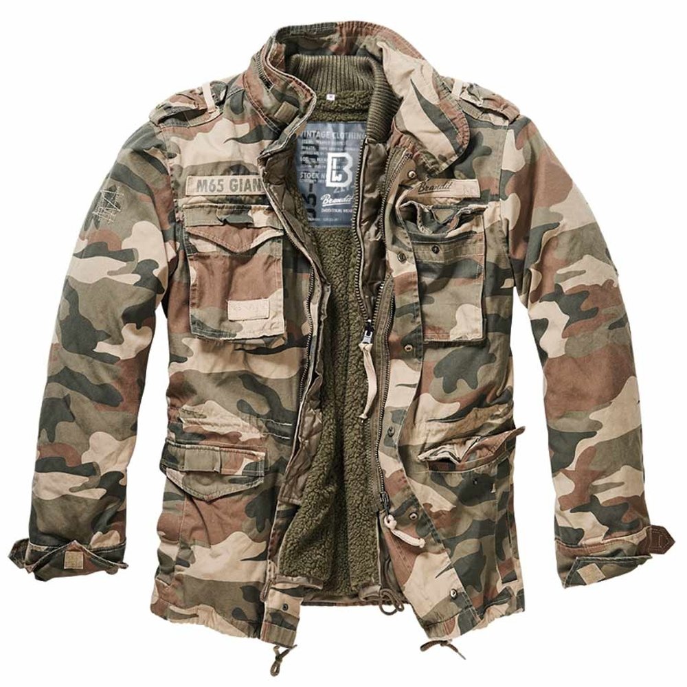Brandit M-65 Giant Light Woodland Winterjas Heren Brandit M-65 Giant Light Woodland Winterjas Heren