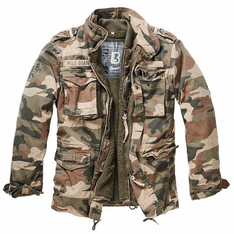 Brandit M-65 Giant Light Woodland Winterjas Heren Brandit M-65 Giant Light Woodland Winterjas Heren