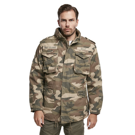 Brandit M-65 Giant Light Woodland Winterjas Heren Brandit M-65 Giant Light Woodland Winterjas Heren