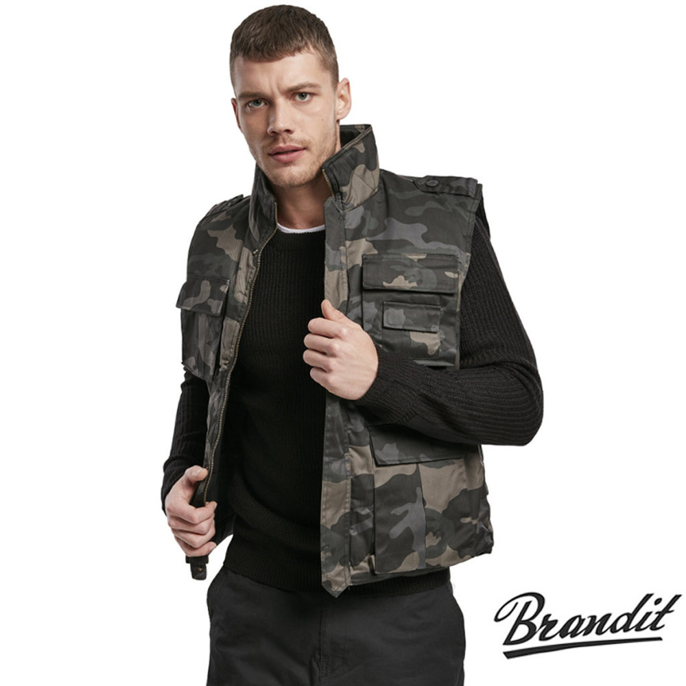 Brandit Ranger Vest Dark Camo Bodywarmer Heren Brandit Ranger Vest Dark Camo Bodywarmer Heren