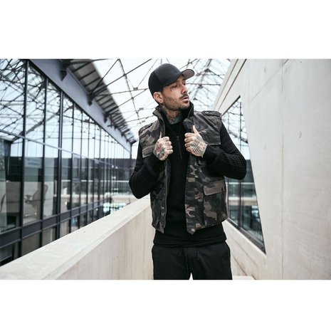 Brandit Ranger Vest Dark Camo Bodywarmer Heren Brandit Ranger Vest Dark Camo Bodywarmer Heren