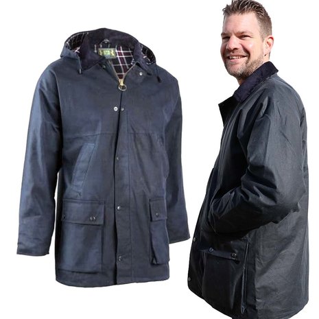 Hunter Outdoor Bolton Classic Blauw Waxjas Hunter Outdoor Bolton Classic Blauw Waxjas