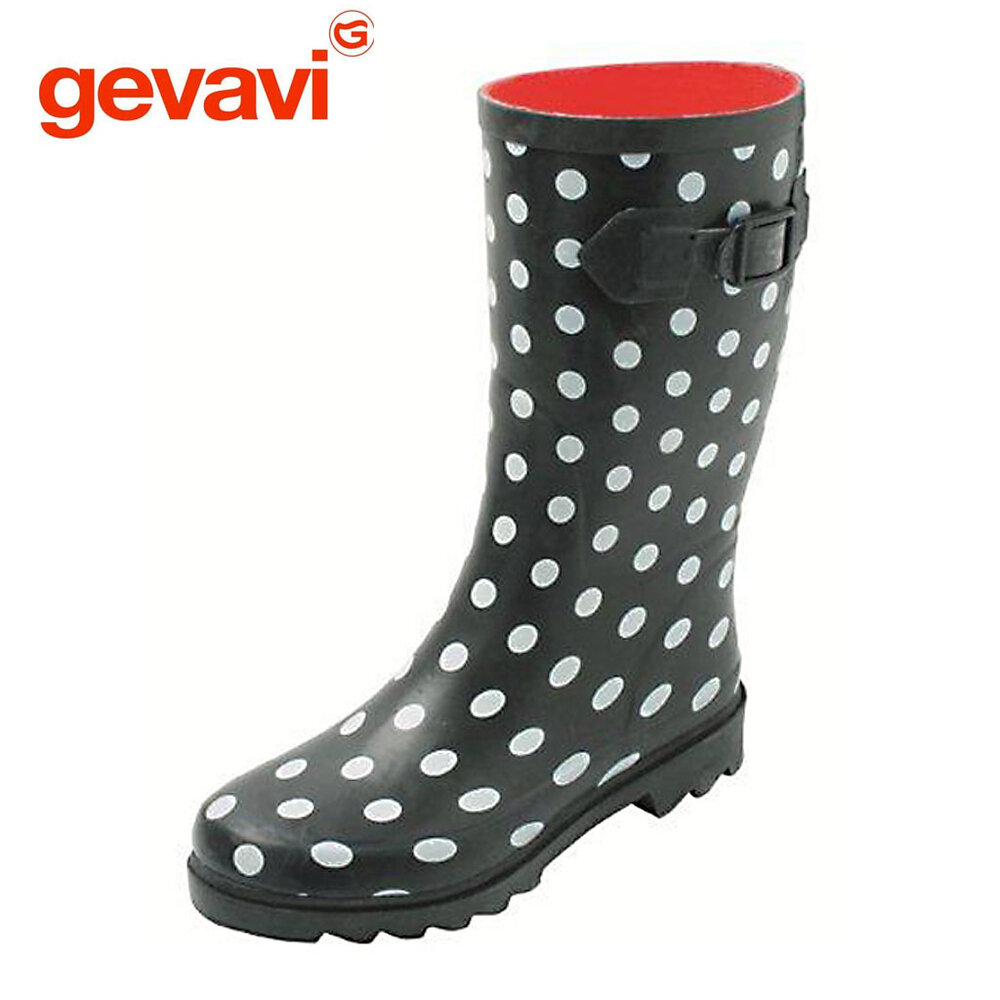 Gevavi Gevavi Stip Rubber Zwart Wit Laarzen Dames