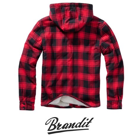 Brandit Lumberjacket Hooded Zwart-Rood Vest Heren Brandit Lumberjacket Hooded Zwart-Rood Vest Heren