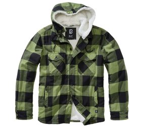 Brandit Lumberjacket Hooded Zwart-Olijf Vest Heren Brandit Lumberjacket Hooded Zwart-Olijf Vest Heren