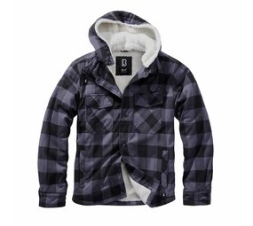 Brandit Lumberjacket Hooded Zwart-Grijs Vest Heren Brandit Lumberjacket Hooded Zwart-Grijs Vest Heren