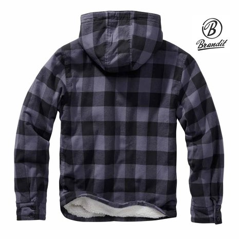 Brandit Lumberjacket Hooded Zwart-Grijs Vest Heren Brandit Lumberjacket Hooded Zwart-Grijs Vest Heren