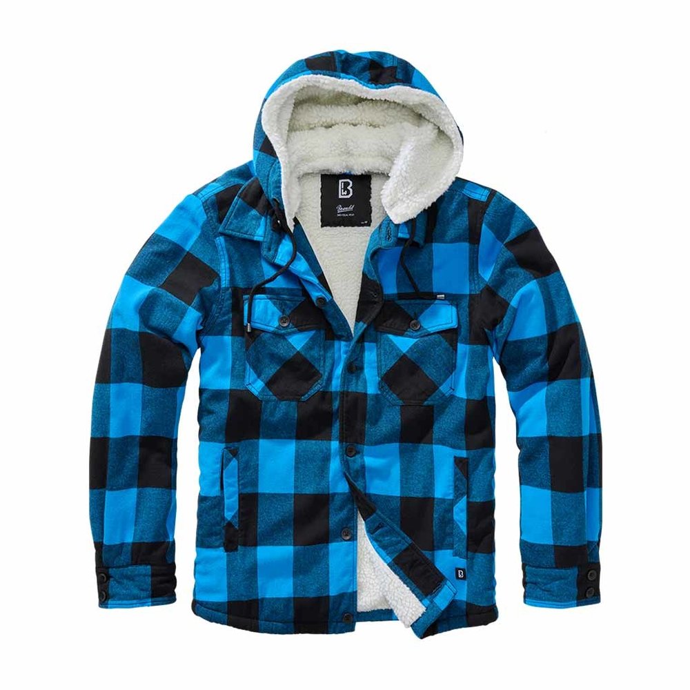Brandit Lumberjacket Hooded Zwart-Blauw Vest Heren Brandit Lumberjacket Hooded Zwart-Blauw Vest Heren