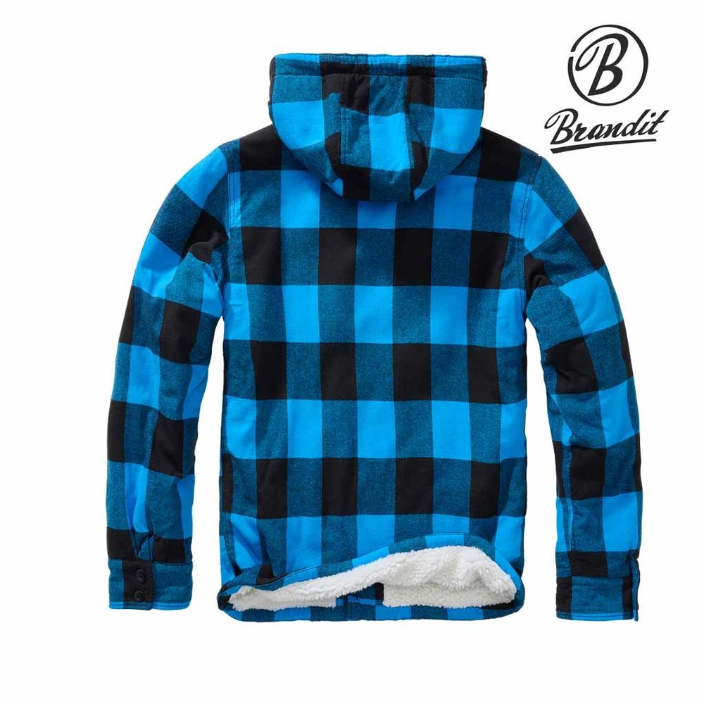 Brandit Lumberjacket Hooded Zwart-Blauw Vest Heren Brandit Lumberjacket Hooded Zwart-Blauw Vest Heren