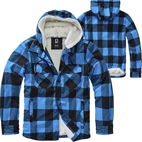 Brandit Lumberjacket Hooded Zwart-Blauw Vest Heren Brandit Lumberjacket Hooded Zwart-Blauw Vest Heren