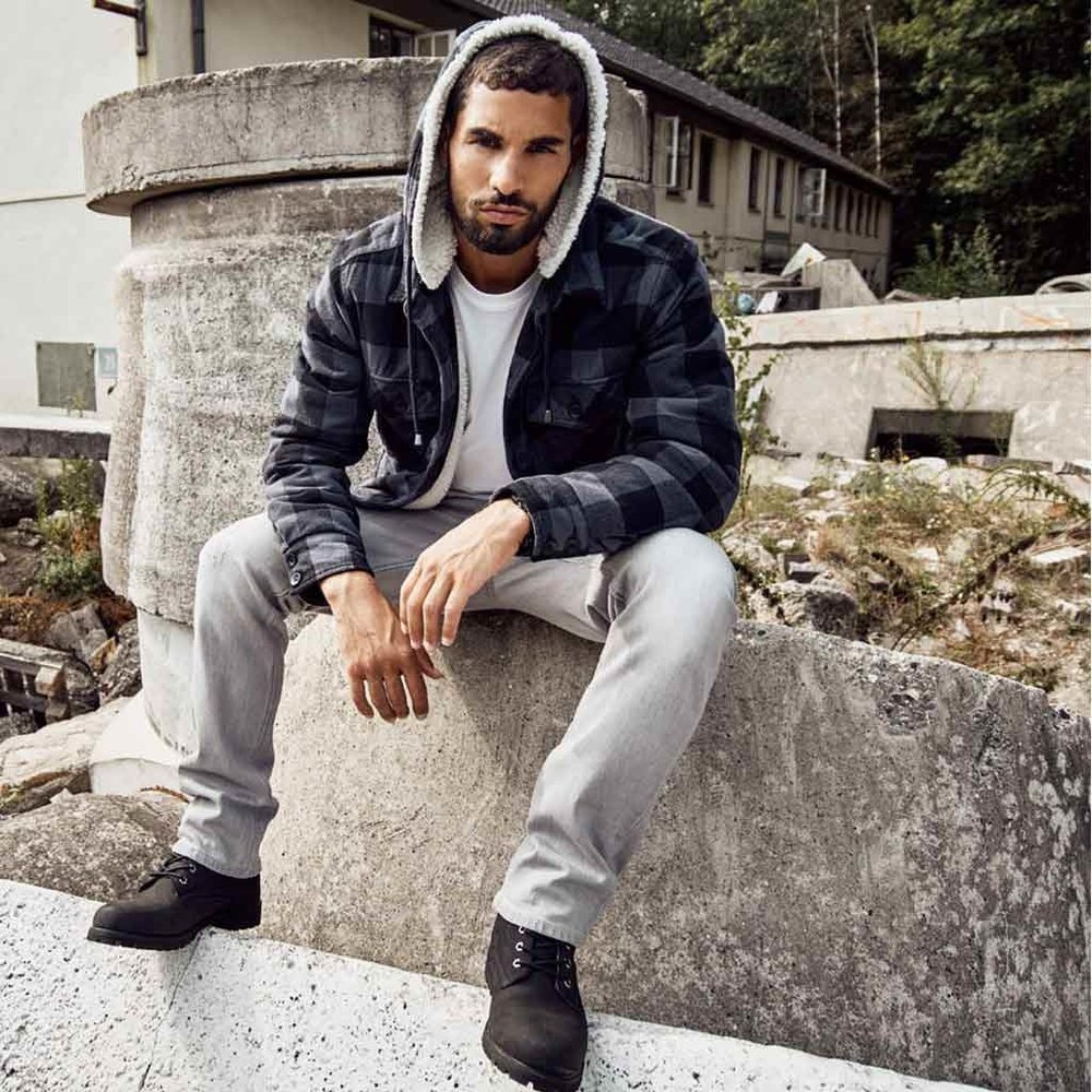 Brandit Lumberjacket Hooded Zwart-Grijs Vest Heren Brandit Lumberjacket Hooded Zwart-Grijs Vest Heren