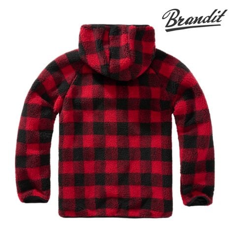 Brandit Teddyfleece Worker Rood-Zwart jacket Heren