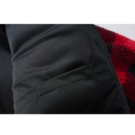 Brandit Teddyfleece Worker Rood-Zwart jacket Heren