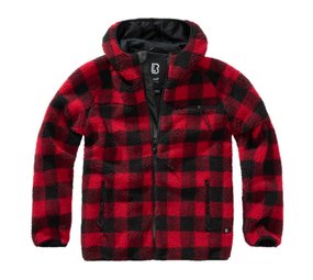 Brandit Teddyfleece Worker Rood-Zwart jacket Heren