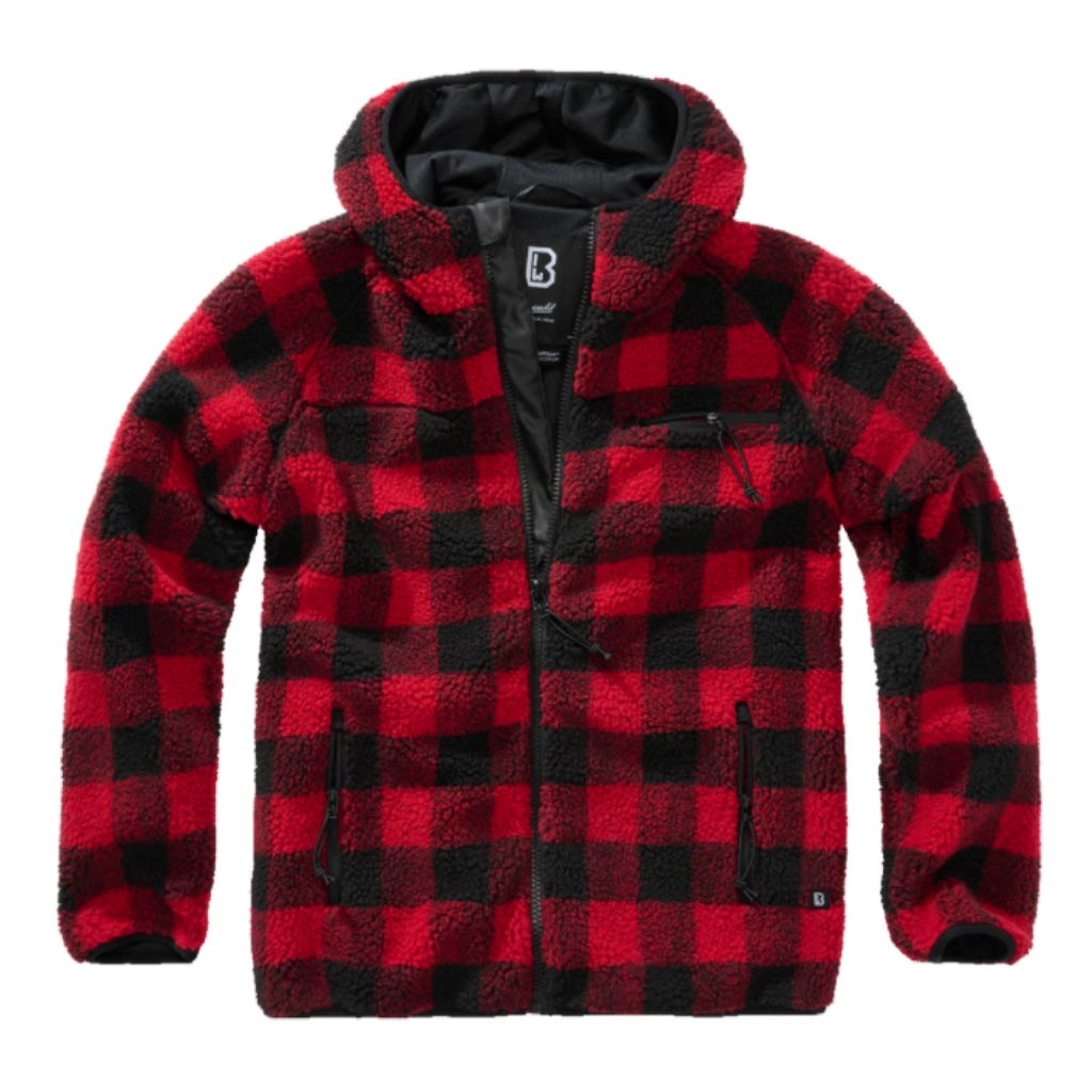 Teddyfleece Worker Rood-Zwart jacket Heren