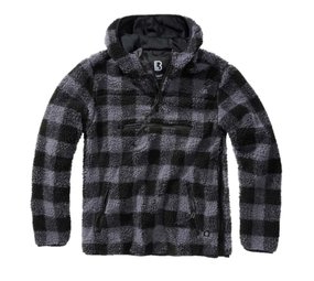 Brandit Teddyfleece Worker Pullover Zwart-Grijs Sweater