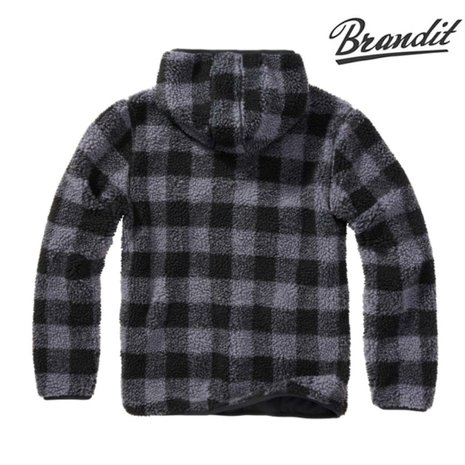 Brandit Teddyfleece Worker Pullover Zwart-Grijs Sweater Brandit Teddyfleece Worker Pullover Zwart-Grijs Sweater