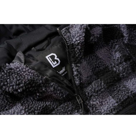 Brandit Teddyfleece Worker Zwart-Grijs Pullover Heren