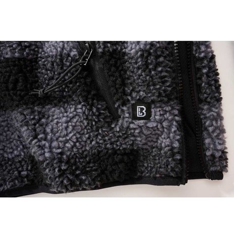 Brandit Teddyfleece Worker Pullover Zwart-Grijs Sweater Brandit Teddyfleece Worker Pullover Zwart-Grijs Sweater