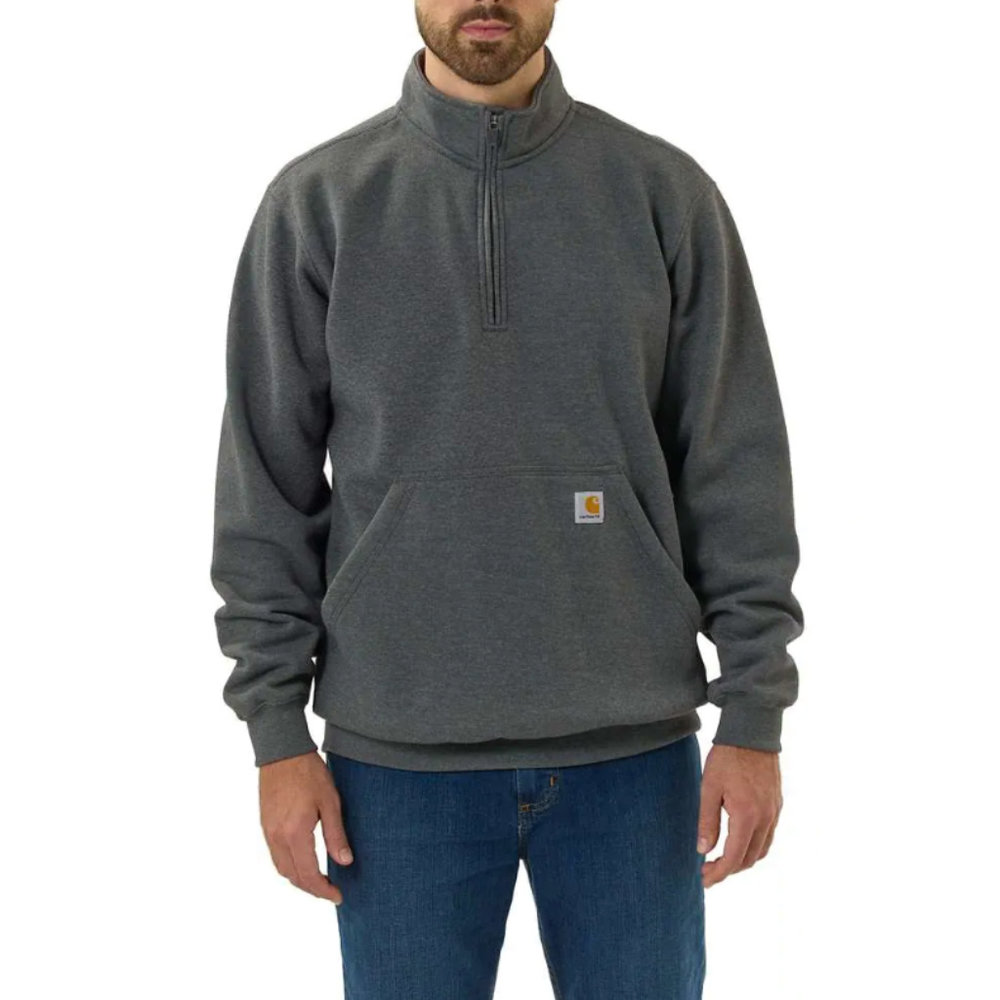 Carhartt Quarter-Zip Carbon Heather Sweatshirt Heren Carhartt Quarter-Zip Carbon Heather Sweatshirt Heren