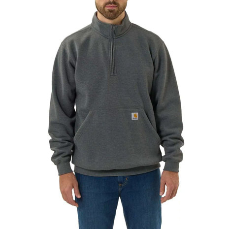 Carhartt Quarter-Zip Carbon Heather Sweatshirt Heren Carhartt Quarter-Zip Carbon Heather Sweatshirt Heren
