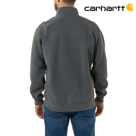 Carhartt Quarter-Zip Carbon Heather Sweatshirt Heren Carhartt Quarter-Zip Carbon Heather Sweatshirt Heren