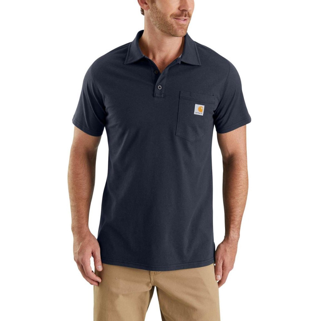 Force Cotton Delmont Pocket Navy Polo Heren