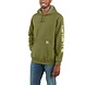 Carhartt Sleeve Logo True Olive Heather Hooded Sweatshirt Heren Carhartt Sleeve Logo True Olive Heather Hooded Sweatshirt Heren