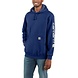 Carhartt Sleeve Logo Scout Blue Heather Hooded Sweatshirt Heren Carhartt Sleeve Logo Scout Blue Heather Hooded Sweatshirt Heren