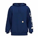 Carhartt Sleeve Logo Scout Blue Heather Hooded Sweatshirt Heren Carhartt Sleeve Logo Scout Blue Heather Hooded Sweatshirt Heren