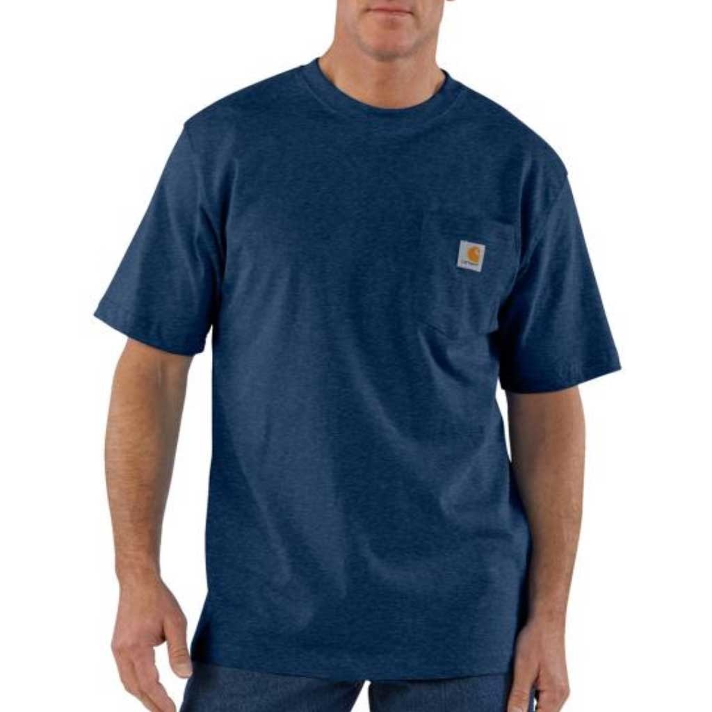 K87 Pocket Short Sleeve Dark Cobalt Blue Heather T-Shirt Heren