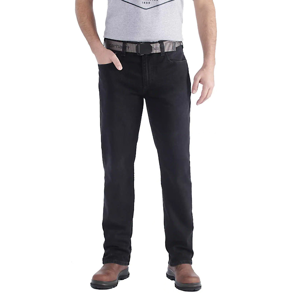 Rugged Flex Relaxed Straight Fit Dusty Black Jeans Heren
