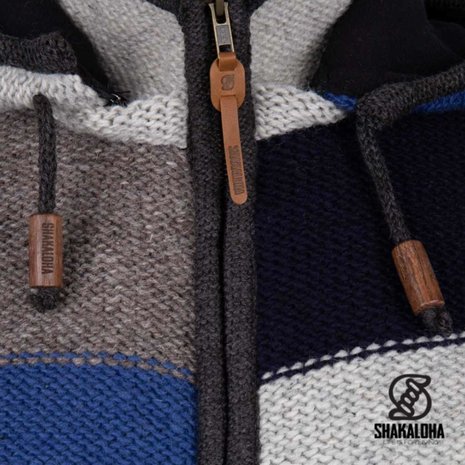 Shakaloha Revpatch Zip Hood Navy Blue Nepal Vest Heren Shakaloha Revpatch Zip Hood Navy Blue Nepal Vest Heren