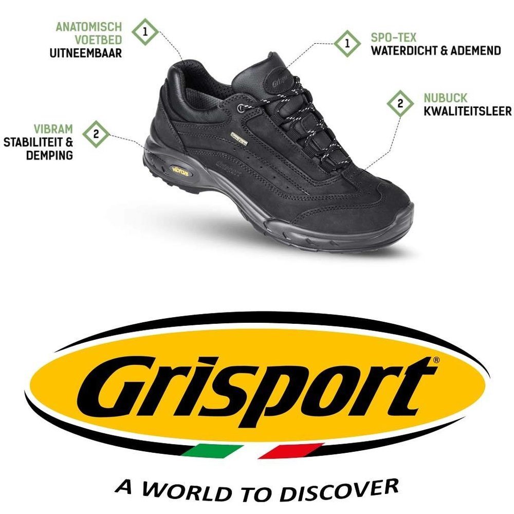 Grisport Travel Low Zwart Wandelschoenen