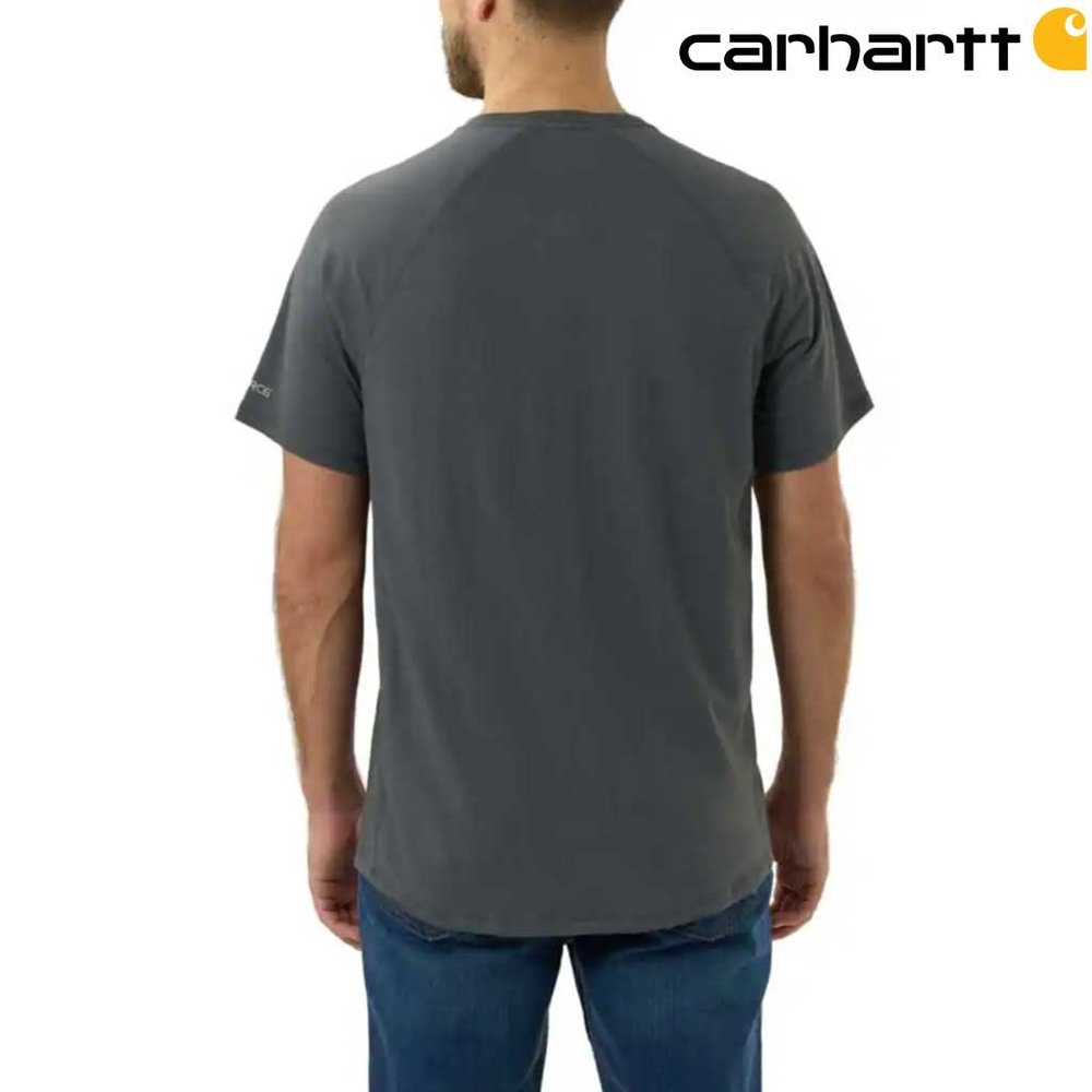 Carhartt Force Flex Block Logo Carbon Heather T-Shirt Heren