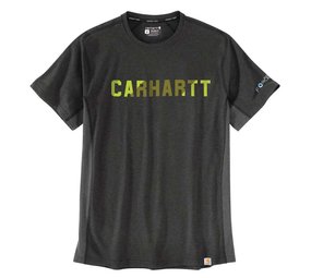Carhartt Force Flex Block Logo Carbon Heather T-Shirt Heren Carhartt Force Flex Block Logo Carbon Heather T-Shirt Heren