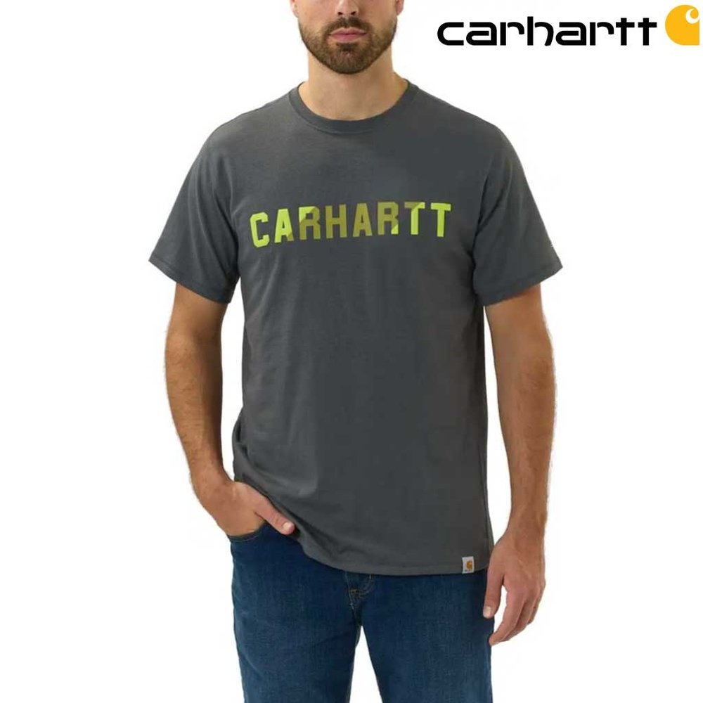 Carhartt Force Flex Block Logo Carbon Heather T-Shirt Heren