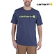 Carhartt Core Logo Dark Cobalt Blue Heather T-Shirt Heren Carhartt Core Logo Dark Cobalt Blue Heather T-Shirt Heren
