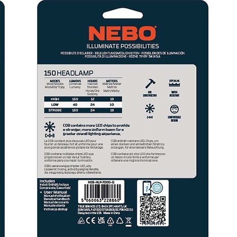 Nebo 150 Lumen Hoofdlamp Nebo 150 Lumen Hoofdlamp