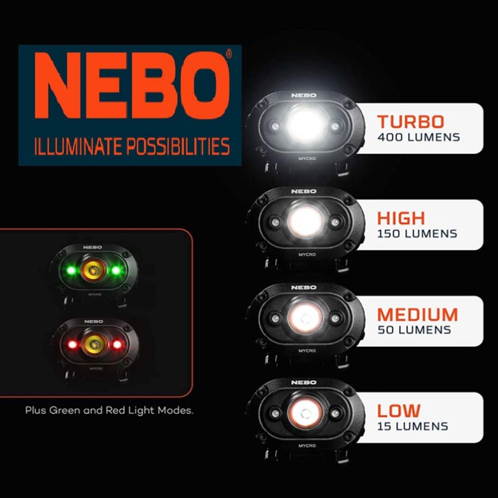 Nebo Mycro LED 400 Lumen Oplaadbare Hoofdlamp Nebo Mycro LED 400 Lumen Oplaadbare Hoofdlamp