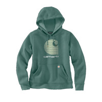 Carhartt Rain Defender C Logo Slate Green Heather Sweatshirt Dames