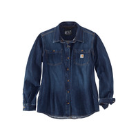 Carhartt Relaxed Fit Midweight Denim Zion LS Shirt Dames