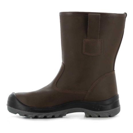 Heren Leder Veiligheidslaarzen Stalen Tenen Beschermer Werkschoenen S3 SRC Enkelleder Bruin Tint 5007 Black Hammer (44 EU