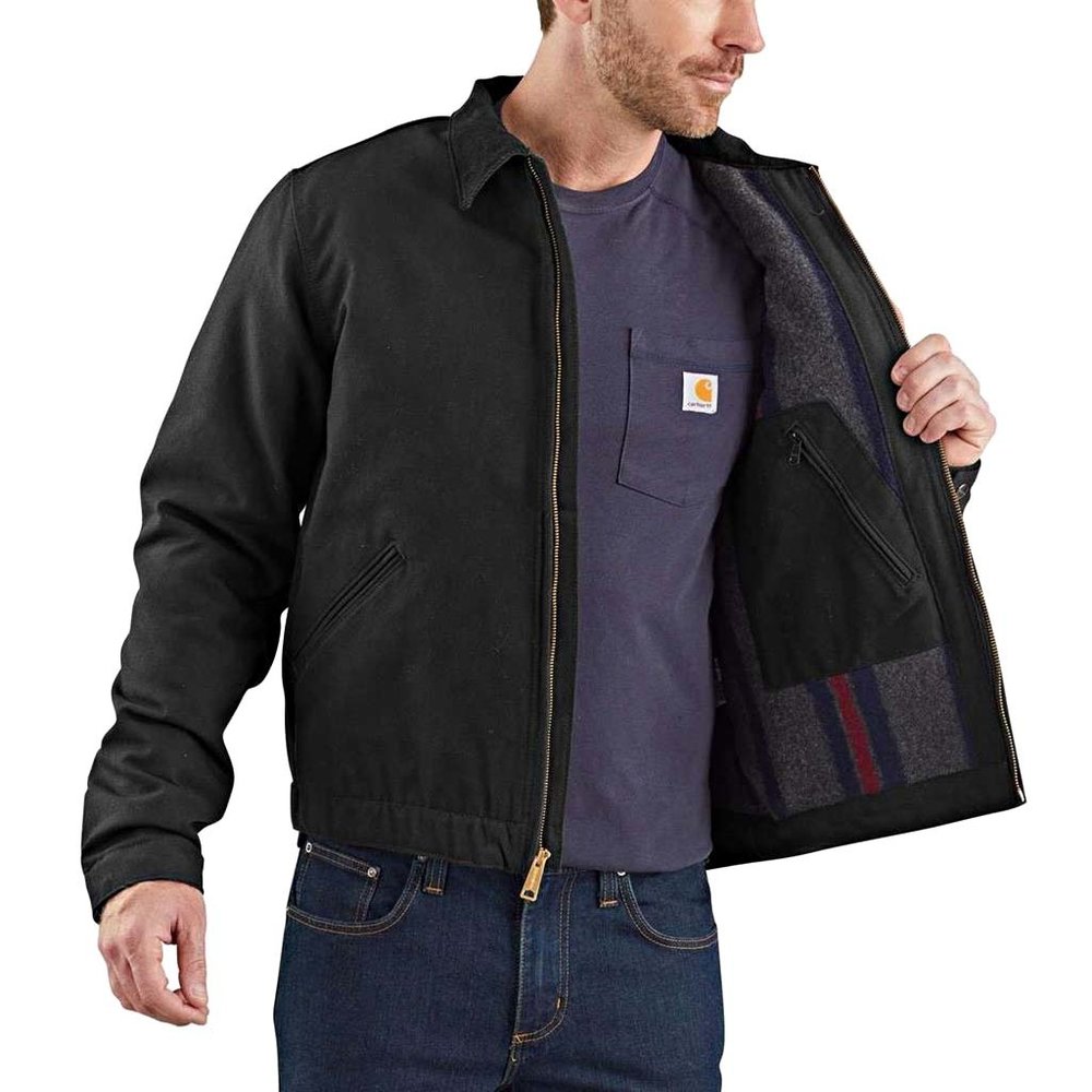 Carhartt Duck Blanket-Lined Detroit Black Jacket Heren