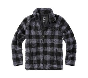 Brandit Teddyfleece Black Grey Jas Heren Brandit Teddyfleece Black Grey Jas Heren