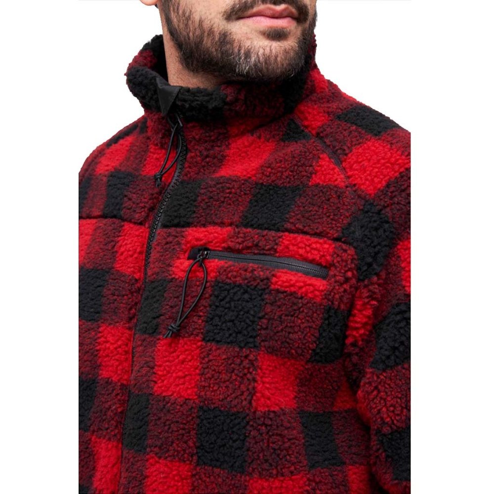 Brandit Teddyfleece Red Black Jas Heren Brandit Teddyfleece Red Black Jas Heren